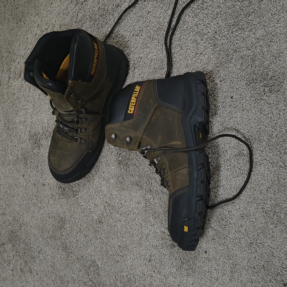 Caterpillar Men's Dark Brown and Black Boots
